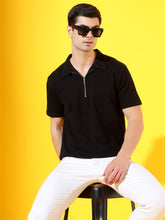 Black Zipper Premium Cotton Polo T-Shirt For Men