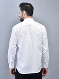 Classic White Regular Fit Pure Cotton Solid Shirt for Men