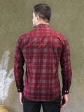 Maroon Prime Check Regular Fit Pure Cotton Shirt for Men