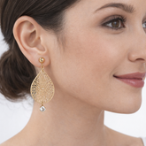 💎 Royal Golden Teardrop Crystal Dangle Earrings For Women