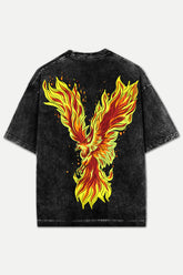 Free Bird Stone Wash Unisex Printed Oversized Drop Shoulder T-Shirt