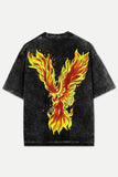 Free Bird Stone Wash Unisex Printed Oversized Drop Shoulder T-Shirt