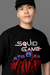 Secrets of Squid Game Unisex Printed Oversized Drop Shoulder T-Shirt