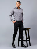 Satin Grey Regular Fit Pure Cotton Solid Shirt for Men