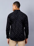 Classic Black Printed Regular Fit Luxury Rich Cotton Shirt for Men