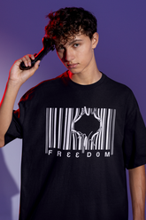 Freedom Printed Oversized Drop Shoulder T-Shirt