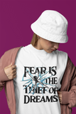 Fear is the Theif of Dreams Printed Oversized Drop Shoulder T-Shirt