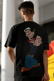 Popeye Printed Oversized Drop Shoulder T-Shirt