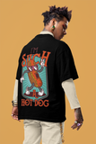Such A Hot Dog Printed Oversized Drop Shoulder T-Shirt