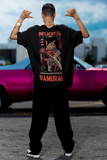 Influential Samurai Printed Oversized Drop Shoulder T-Shirt