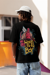 Hell Boy Printed Oversized Drop Shoulder T-Shirt