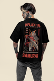 Influential Samurai Printed Oversized Drop Shoulder T-Shirt