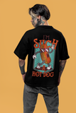 Such A Hot Dog Printed Oversized Drop Shoulder T-Shirt