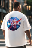 NASA Printed Oversized Drop Shoulder T-Shirt