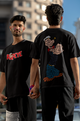 Popeye Printed Oversized Drop Shoulder T-Shirt