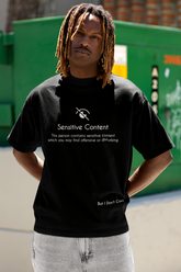 Sensitive Content Printed Oversized Drop Shoulder T-Shirt