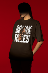 Break Rules Printed Oversized Drop Shoulder T-Shirt
