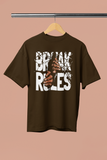 Break Rules Printed Oversized Drop Shoulder T-Shirt