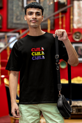 Chill Printed Oversized Drop Shoulder T-Shirt