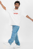 NASA Printed Oversized Drop Shoulder T-Shirt