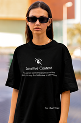 Sensitive Content Printed Oversized Drop Shoulder T-Shirt