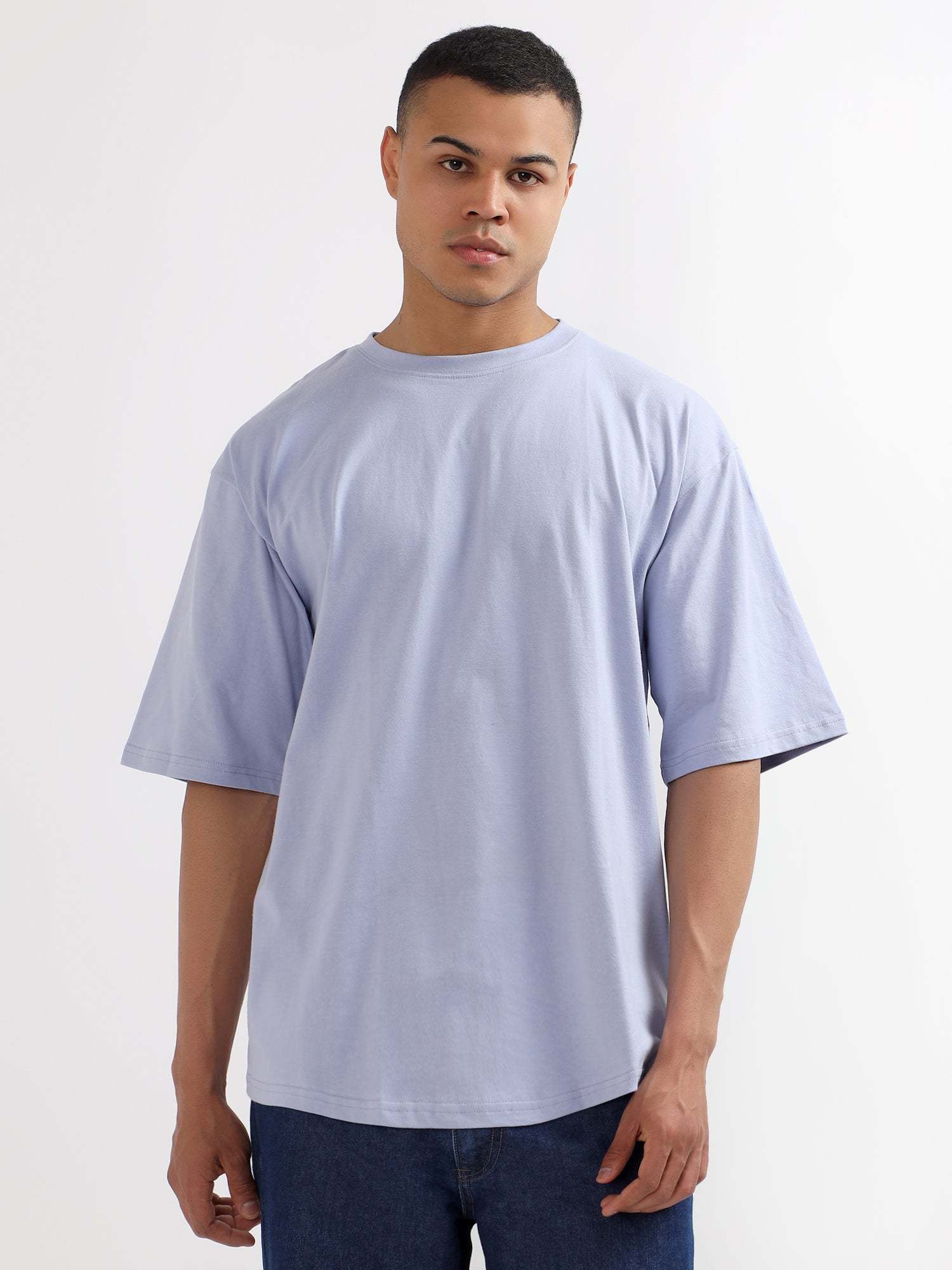 Oversized Fit Soft Lavender Heavy Cotton T-Shirt For Men