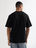 Oversized Fit Dark Black Heavy Cotton T-Shirt For Men