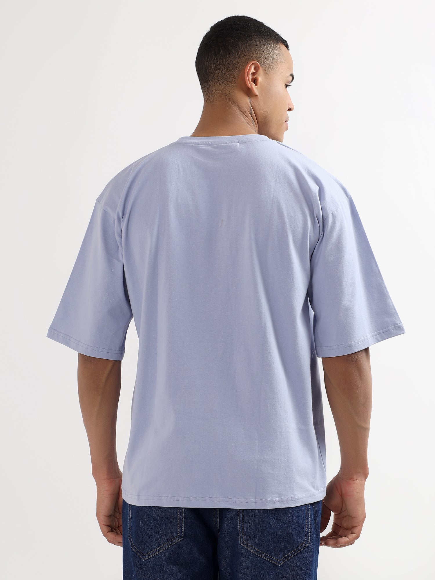 Oversized Fit Soft Lavender Heavy Cotton T-Shirt For Men