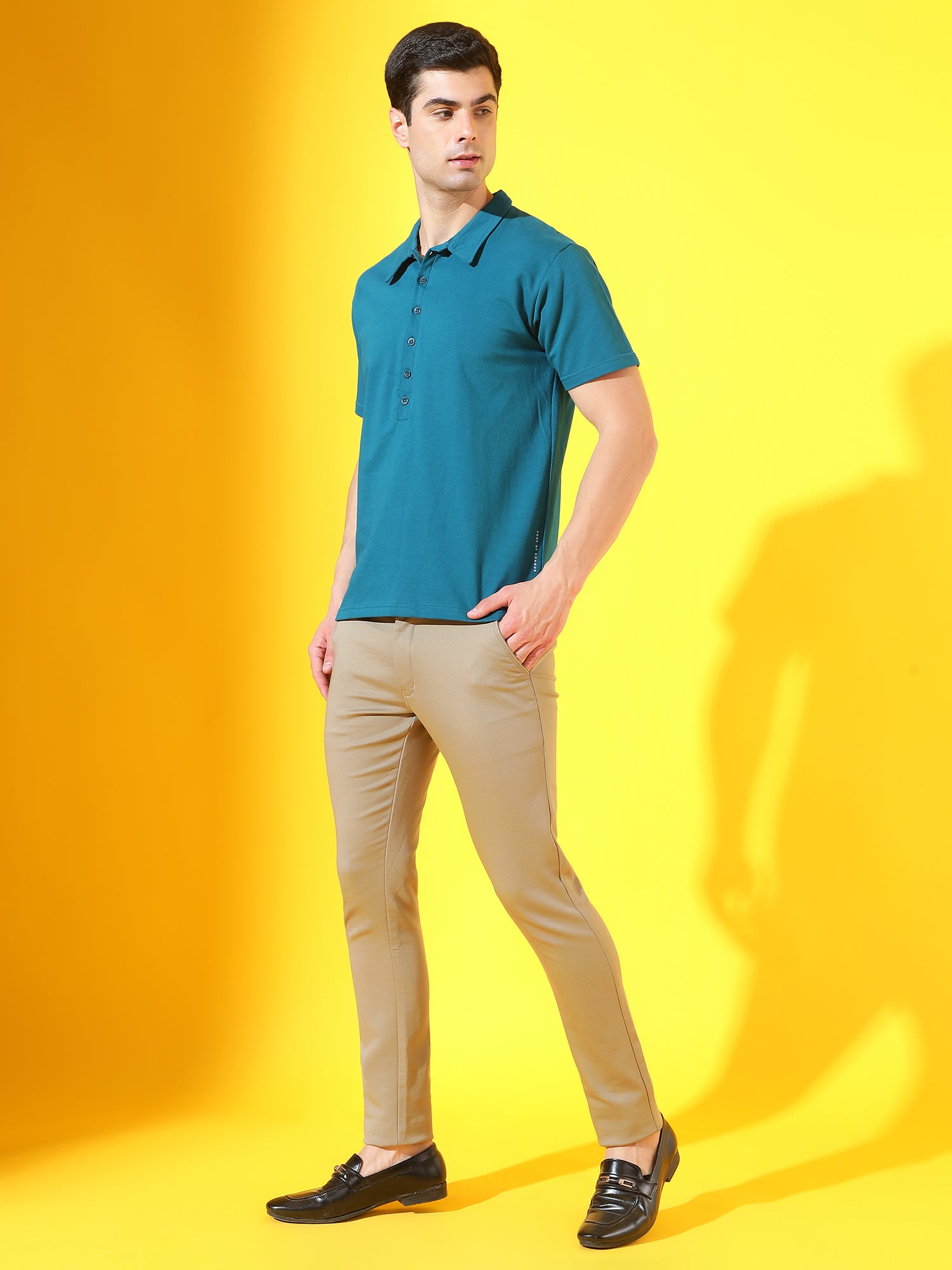 Marine Blue Longevity Premium Cotton Polo T-Shirt For Men