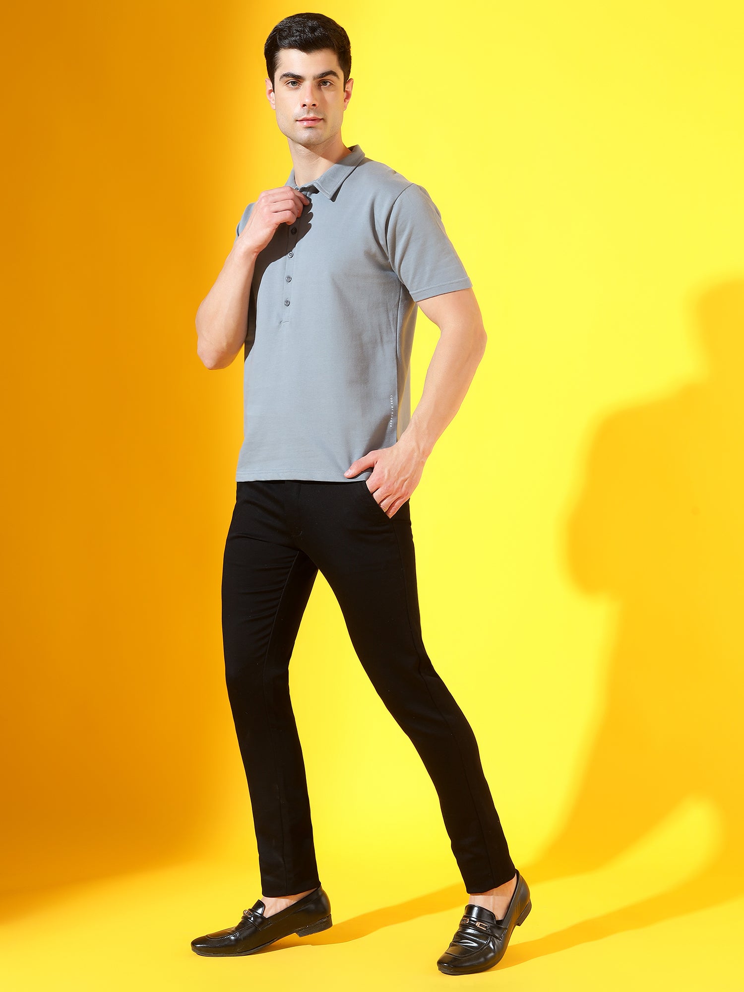 Grey Longevity Premium Cotton Polo T-Shirt For Men