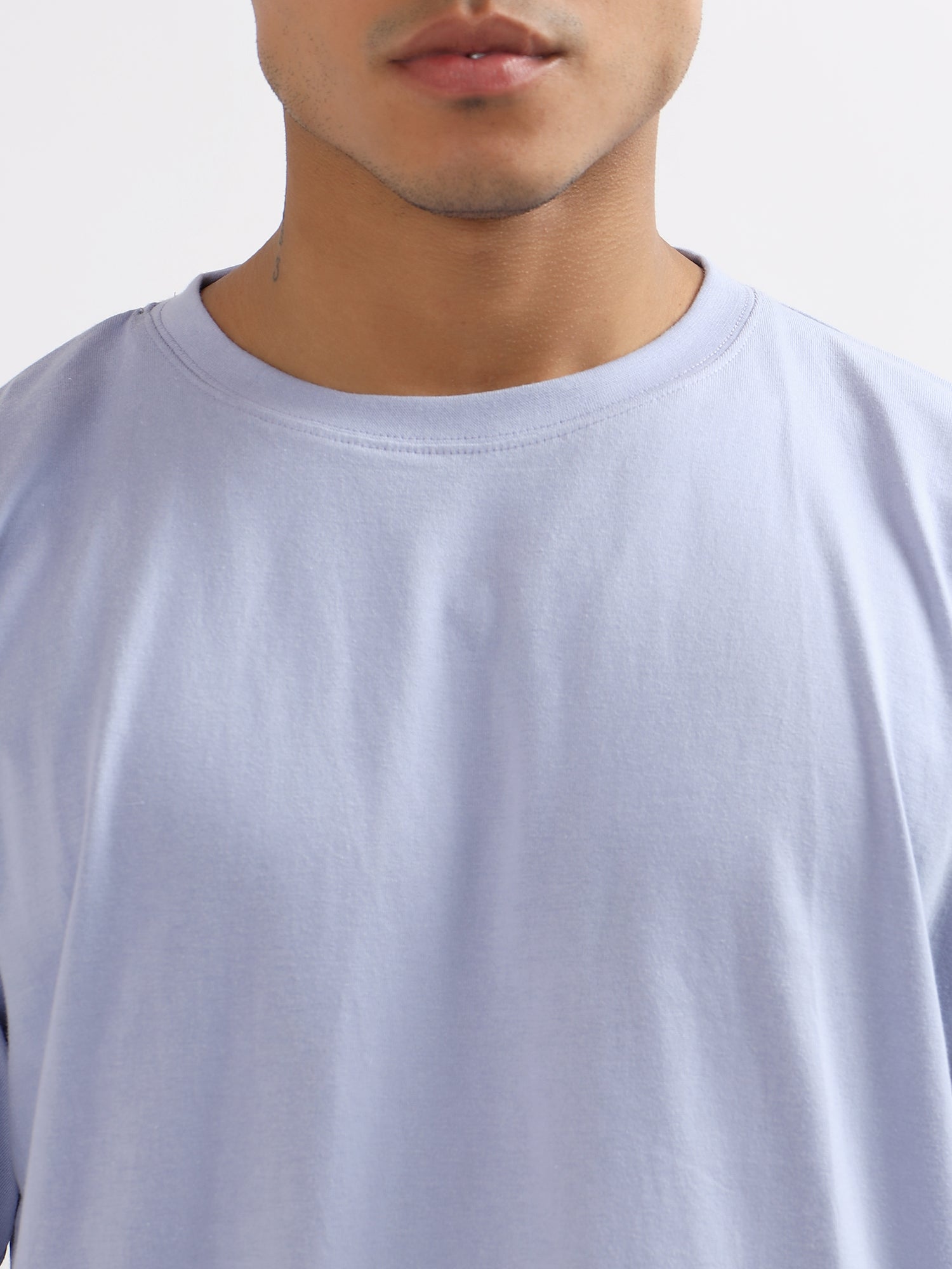 Oversized Fit Soft Lavender Heavy Cotton T-Shirt For Men