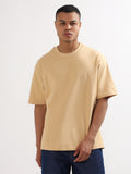 Oversized Fit Biscuit Beige Heavy Cotton T-Shirt For Men