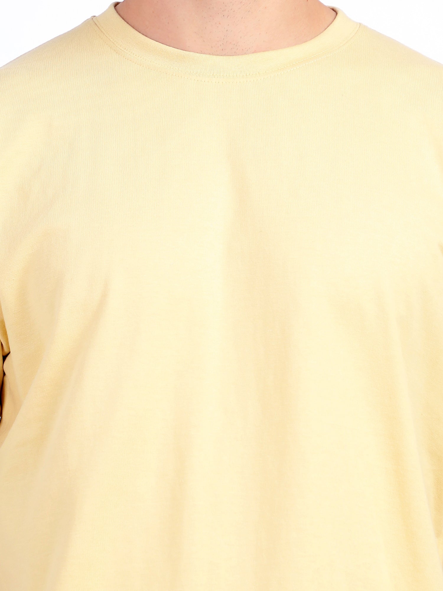 Oversized Fit Biscuit Beige Heavy Cotton T-Shirt For Men