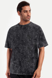 Free Bird Stone Wash Unisex Printed Oversized Drop Shoulder T-Shirt