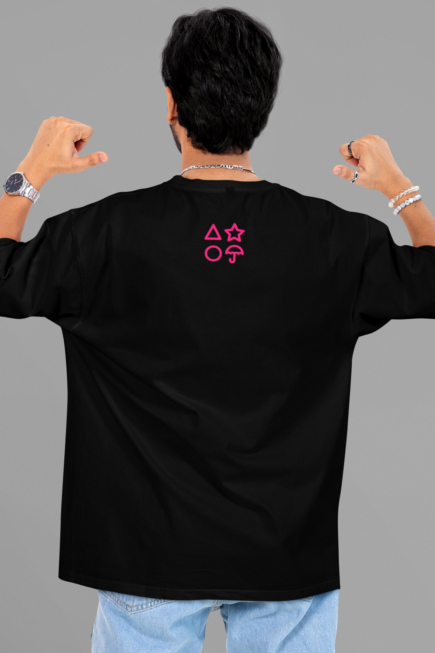 Squid Game Unisex Printed Oversized Drop Shoulder T-Shirt