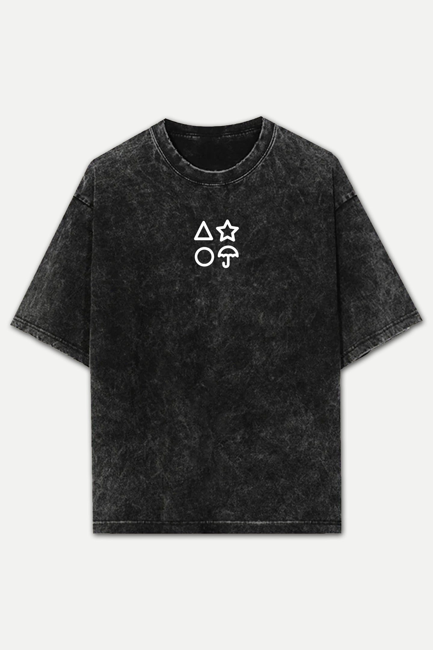 Squid Game Stone Wash Unisex Printed Oversized Drop Shoulder T-Shirt