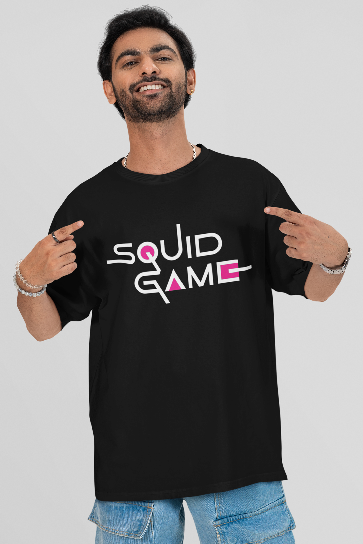 Squid Game Unisex Printed Oversized Drop Shoulder T-Shirt