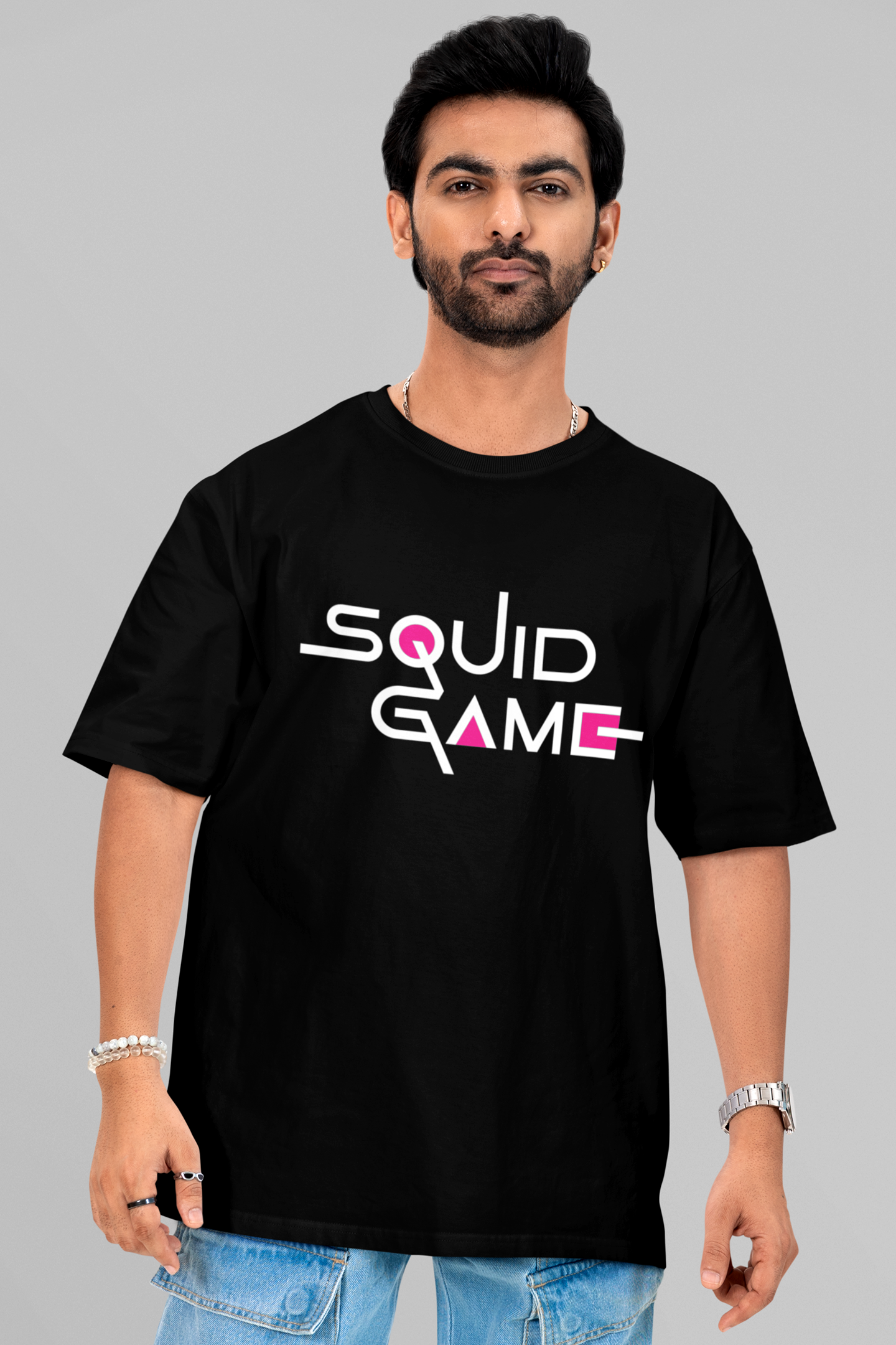 Squid Game Unisex Printed Oversized Drop Shoulder T-Shirt