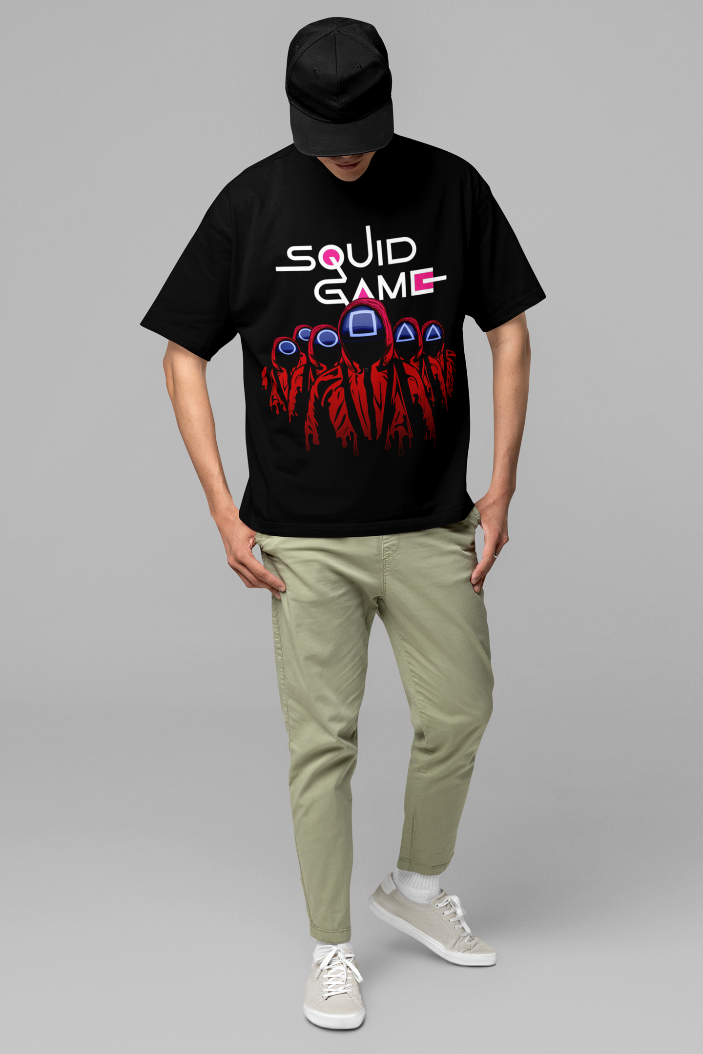Secrets of Squid Game Unisex Printed Oversized Drop Shoulder T-Shirt