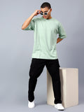 Oversized Fit Sage Green Heavy Cotton T-Shirt For Men