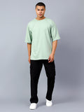 Oversized Fit Sage Green Heavy Cotton T-Shirt For Men