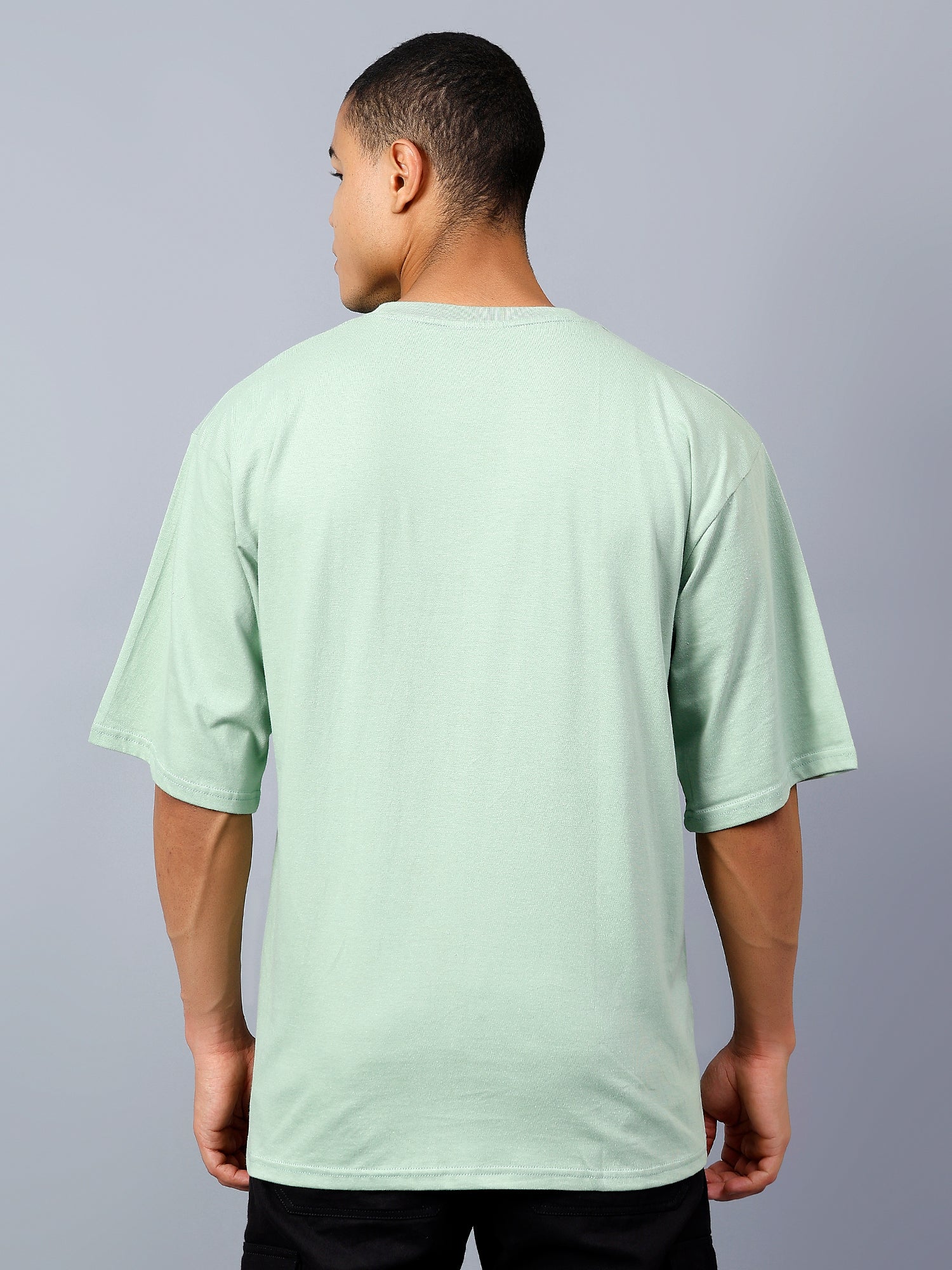 Oversized Fit Sage Green Heavy Cotton T-Shirt For Men