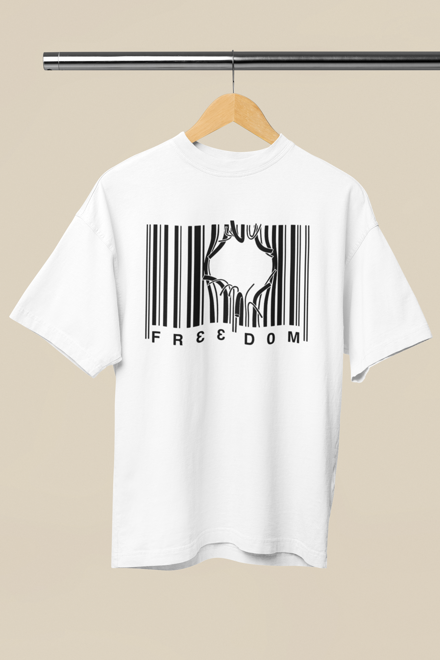 Freedom Printed Oversized Drop Shoulder T-Shirt