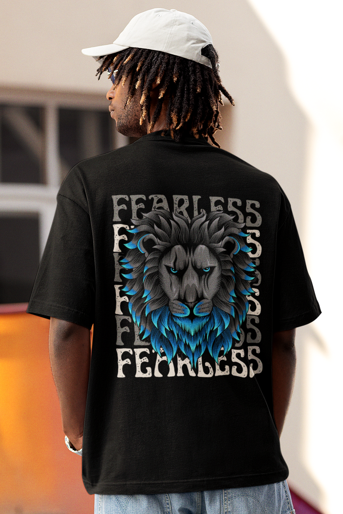 FEARLESS Printed Oversized Drop Shoulder T-Shirt