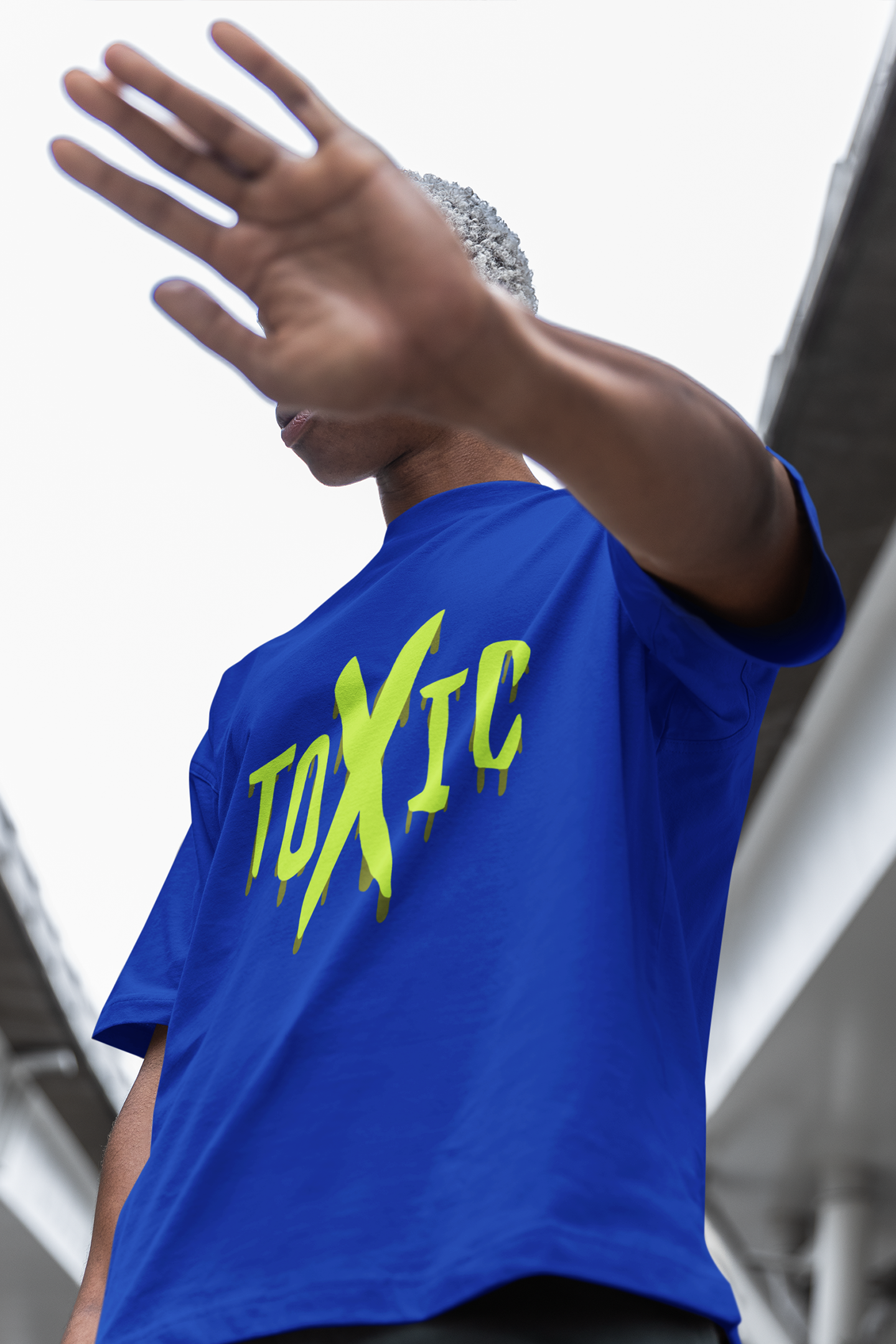 Toxic Printed Oversized Drop Shoulder T-Shirt