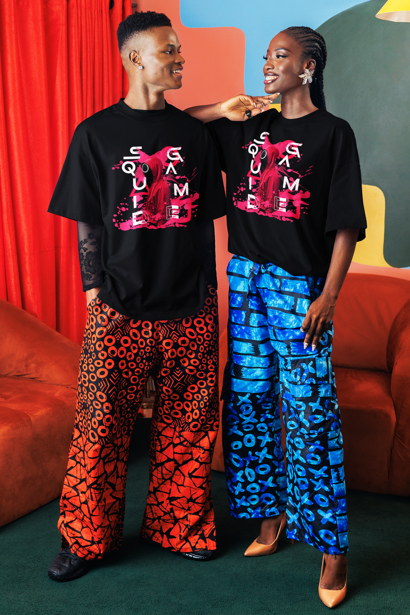 Squid Game Unisex Printed Oversized Drop Shoulder T-Shirt