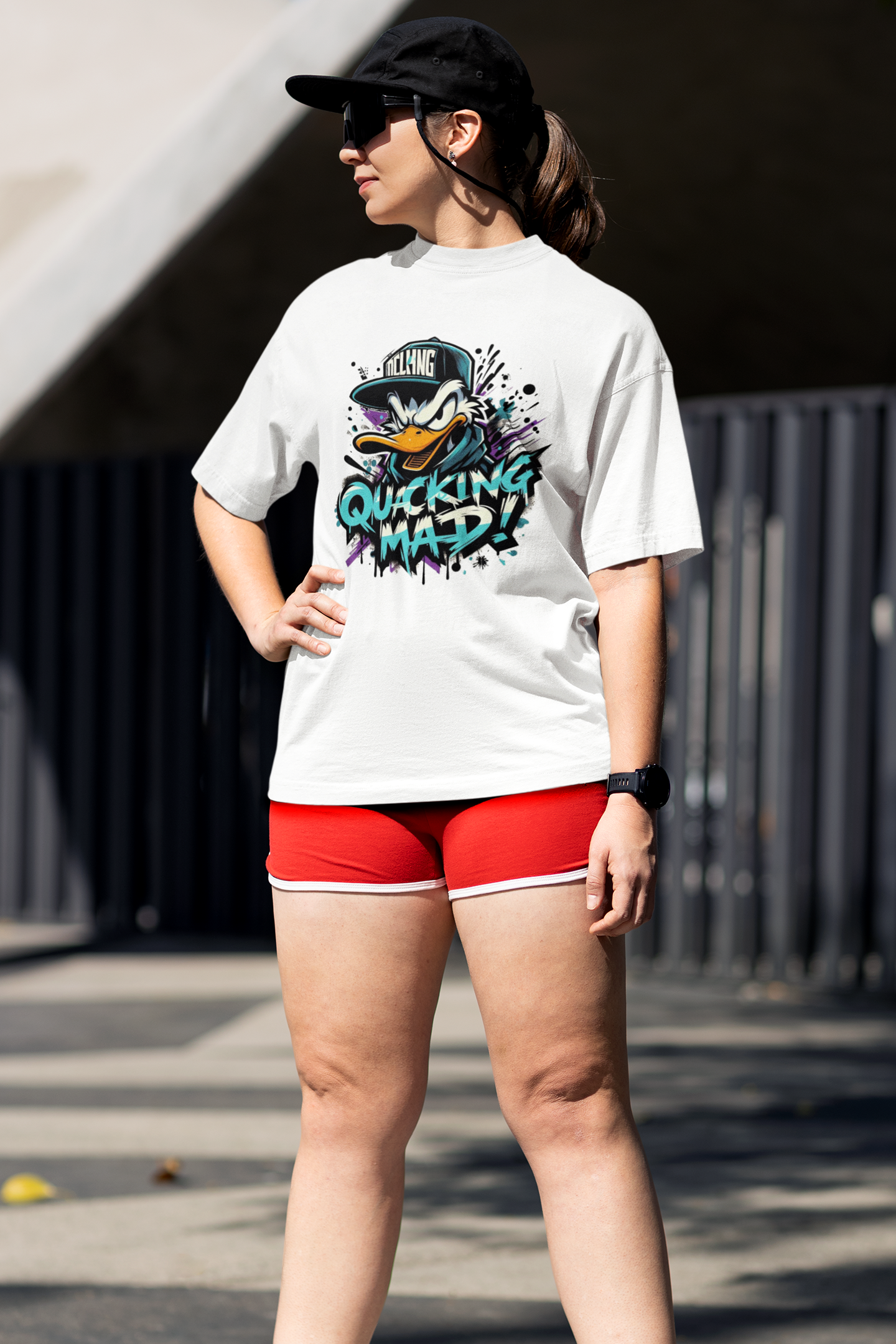 Quacking Mad Printed Oversized Drop Shoulder T-Shirt